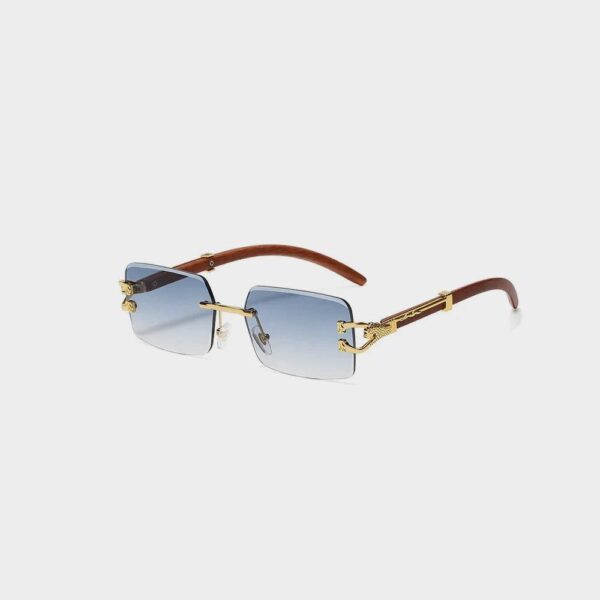 Classic Vintage Rimless Square Leopard Head Sunglasses